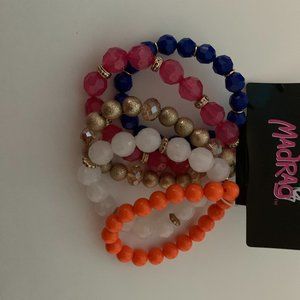 Multilayered Stretch Bracelet Set Multicolor Fashion Jewelry and hamsa